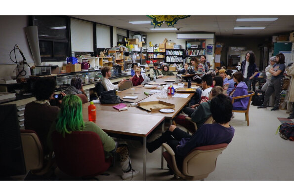 Hampshire students organizing in THE UNMAKING OF A COLLEGE. A film by Amy Goldstein. A Zeitgeist Films release in association with Kino Lorber.