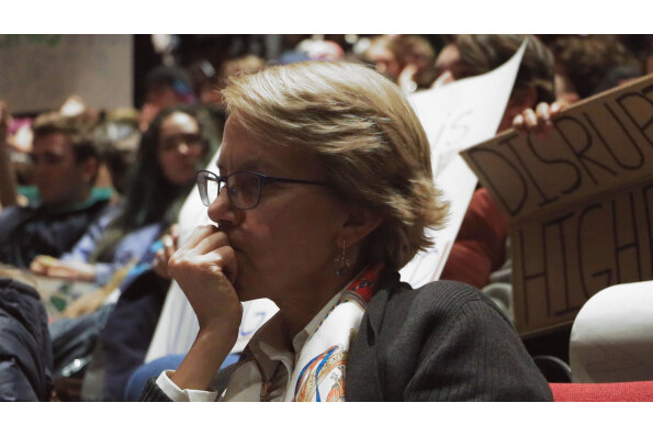 President Miriam “Mim” Nelson in THE UNMAKING OF A COLLEGE. A film by Amy Goldstein. A Zeitgeist Films release in association with Kino Lorber.