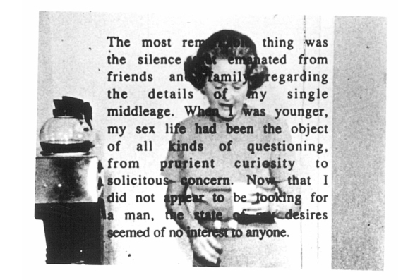 A scene from PRIVILEGE. A film by Yvonne Rainer. A Zeitgeist Films release.