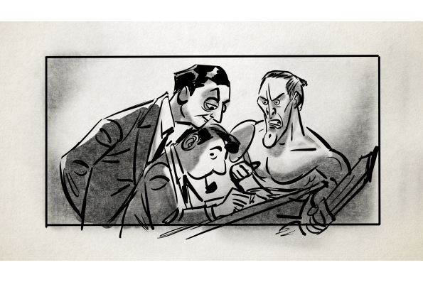 Illustration by Patrick Mate in Daniel Raim’s HAROLD AND LILLIAN: A HOLLYWOOD LOVE STORY. A Zeitgeist Films release. Photo: Adama Films / Zeitgeist Films. For hi-res version click on photo then click on Download link.