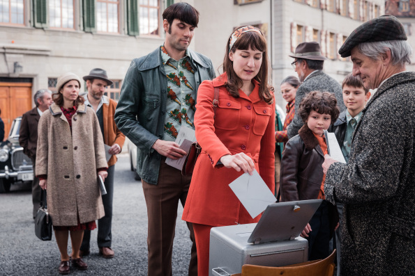 A scene from THE DIVINE ORDER. A film by Petra Volpe. A Zeitgeist Films release in association with Kino Lorber.