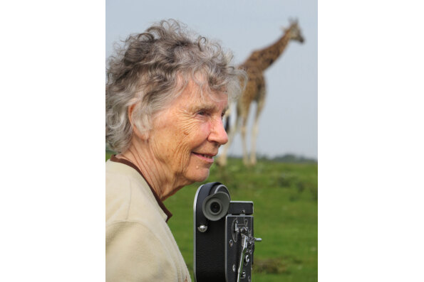Anne Innis Dagg today. As seen in The Woman Who Loves Giraffes, a film by Alison Reid.